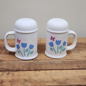 New Avenues garden faire large ceramic vintage salt & pepper shakers Floral